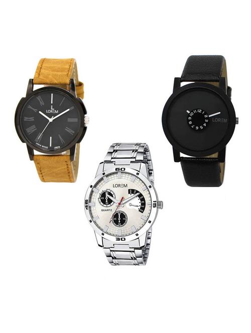 set of 3 analog watch combo -(lk-19-25-101) - 15686938 - Very Small Image - 1
