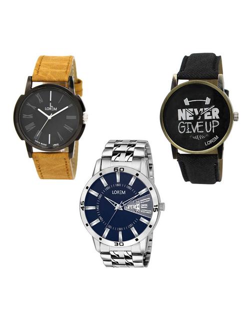 set of 3 analog watch combo -(lk-19-27-102) - 15686955 - Very Small Image - 1