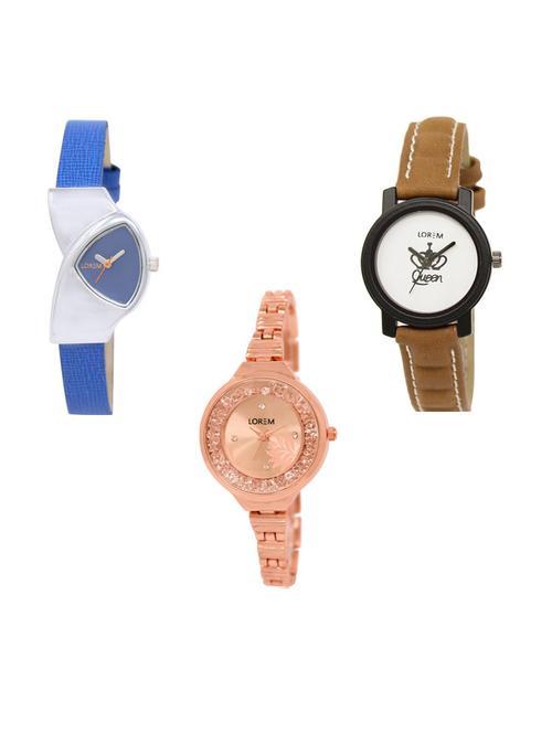 set of 3 analog watch combo -(lk208-209-225) - 15686959 - Very Small Image - 1