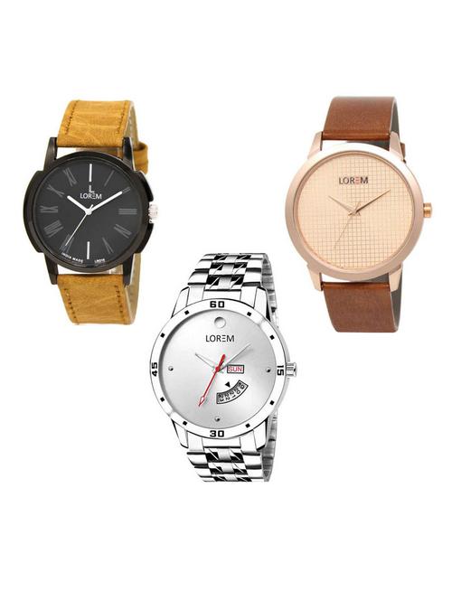 set of 3 analog watch combo -(lk-19-34-103) - 15687008 - Very Small Image - 1