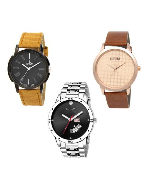 set of 3 analog watch combo -(lk-19-34-104) - 15687010 - Very Small Image - 1