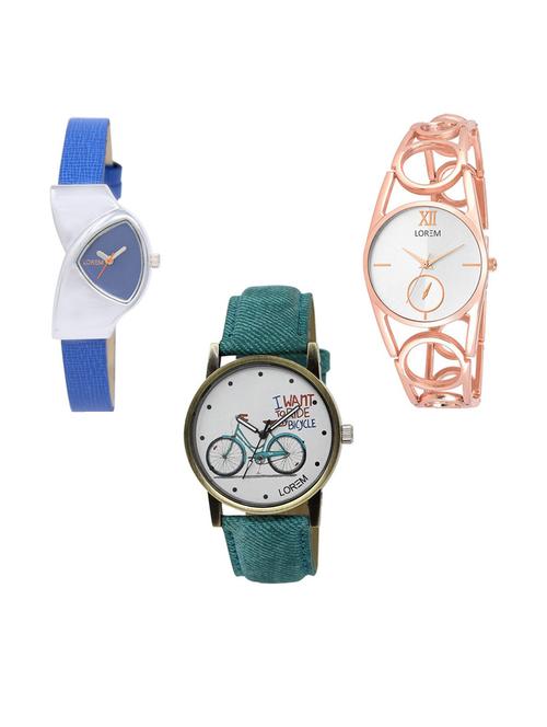 set of 3 analog watch combo -(lk208-213-229) - 15687015 - Very Small Image - 1
