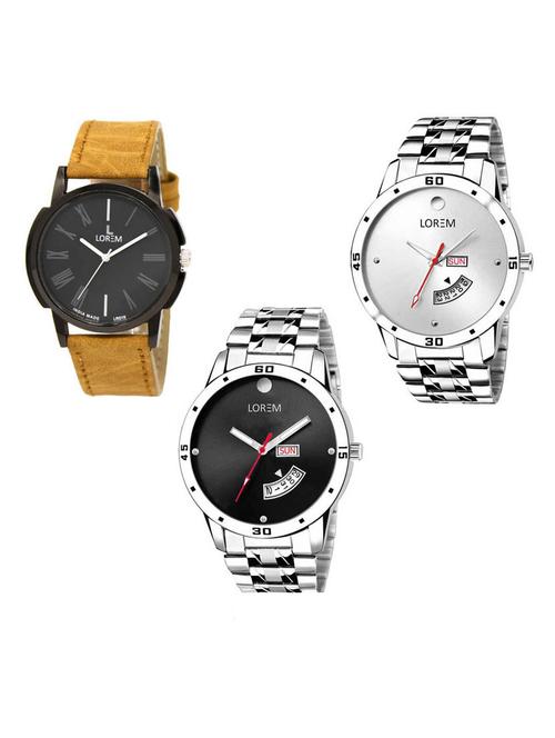 set of 3 analog watch combo -(lk-19-103-104) - 15687021 - Very Small Image - 1