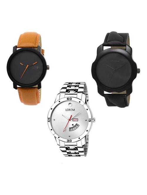 set of 3 analog watch combo -(lk-20-22-103) - 15687035 - Very Small Image - 1