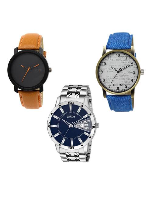 set of 3 analog watch combo -(lk-20-28-102) - 15687077 - Very Small Image - 1