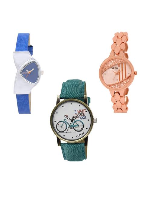 set of 3 analog watch combo -(lk208-222-229) - 15687102 - Very Small Image - 1