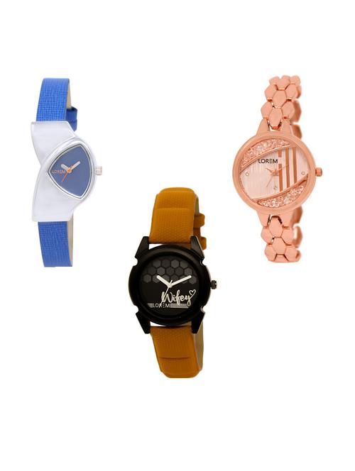 set of 3 analog watch combo -(lk208-222-235) - 15687109 - Very Small Image - 1
