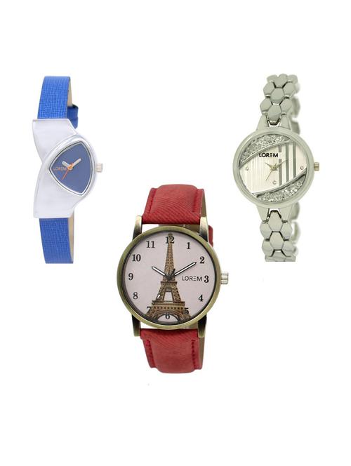 set of 3 analog watch combo -(lk208-223-230) - 15687116 - Very Small Image - 1