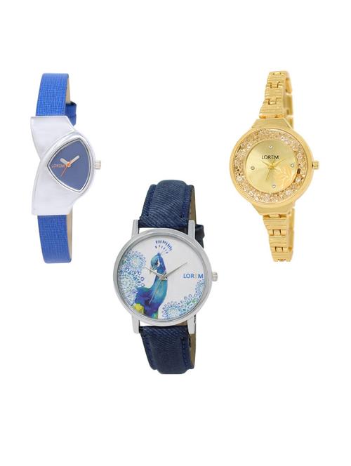 set of 3 analog watch combo -(lk208-224-241) - 15687134 - Very Small Image - 1