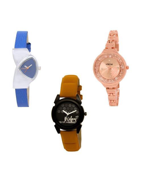 set of 3 analog watch combo -(lk208-225-235) - 15687143 - Very Small Image - 1