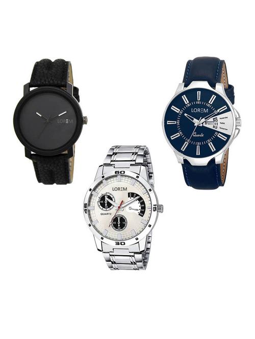 set of 3 analog watch combo -(lk-21-23-101) - 15687144 - Very Small Image - 1
