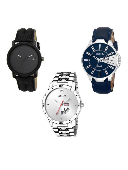 set of 3 analog watch combo -(lk-21-23-103) - 15687148 - Very Small Image - 1