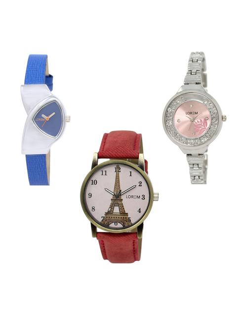 set of 3 analog watch combo -(lk208-226-230) - 15687149 - Very Small Image - 1