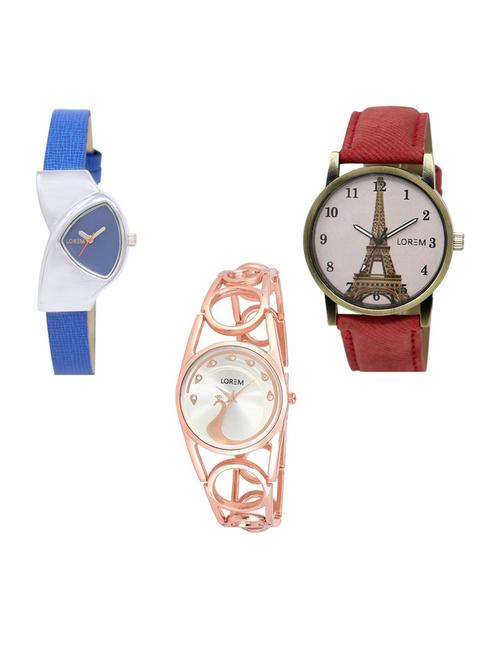 set of 3 analog watch combo -(lk208-230-232) - 15687195 - Very Small Image - 1