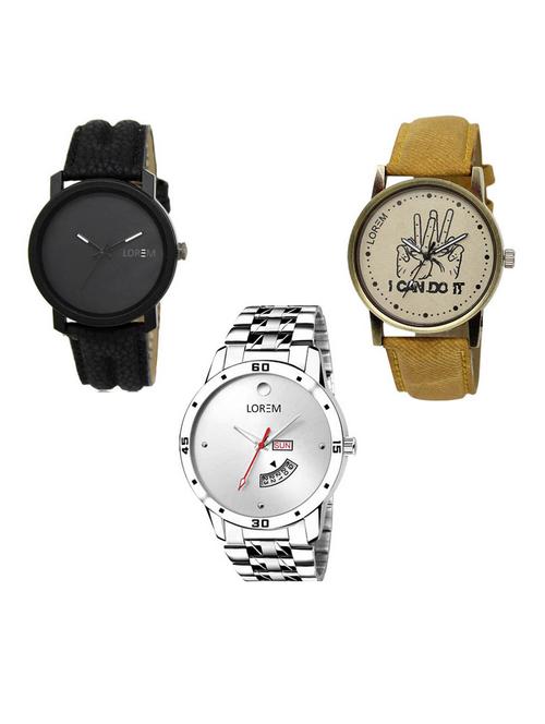 set of 3 analog watch combo -(lk-21-30-103) - 15687199 - Very Small Image - 1