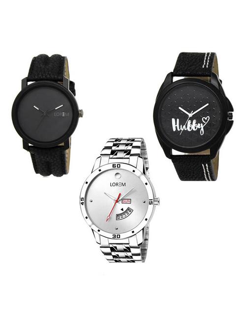 set of 3 analog watch combo -(lk-21-31-103) - 15687207 - Very Small Image - 1