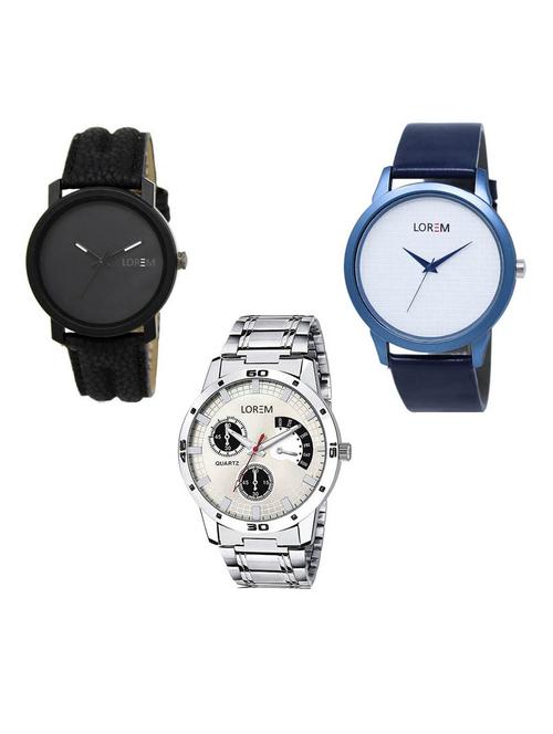 set of 3 analog watch combo -(lk-21-33-101) - 15687218 - Very Small Image - 1