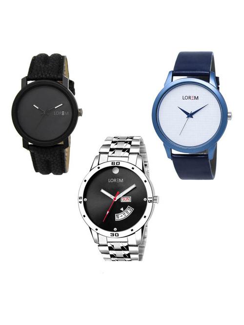 set of 3 analog watch combo -(lk-21-33-104) - 15687224 - Very Small Image - 1