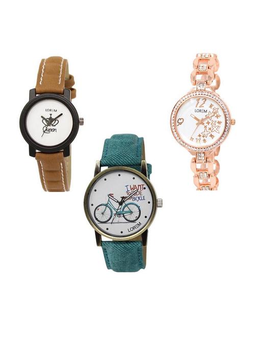 set of 3 analog watch combo -(lk209-210-229) - 15687256 - Very Small Image - 1