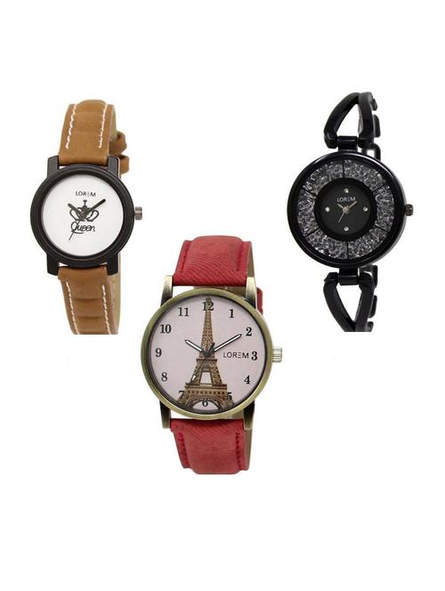 set of 3 analog watch combo -(lk209-211-230) - 15687270 - Very Small Image - 1