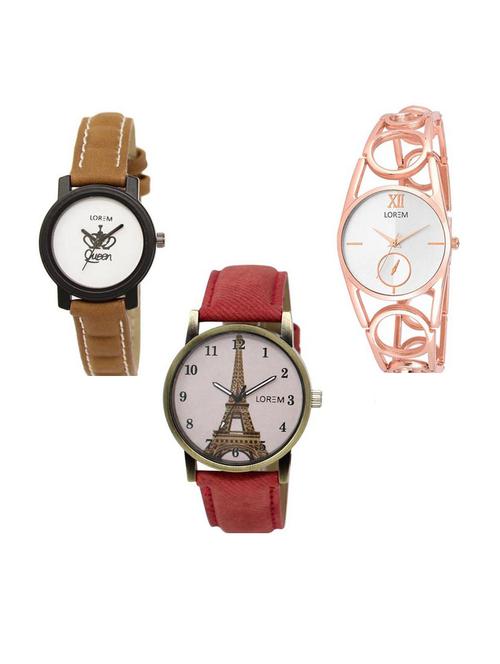 set of 3 analog watch combo -(lk209-213-230) - 15687292 - Very Small Image - 1