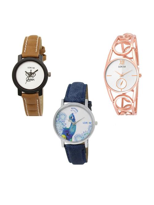 set of 3 analog watch combo -(lk209-213-241) - 15687300 - Very Small Image - 1