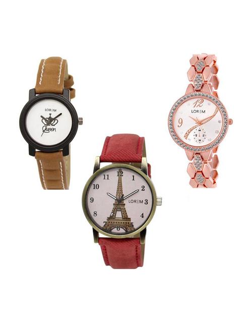 set of 3 analog watch combo -(lk209-215-230) - 15687304 - Very Small Image - 1