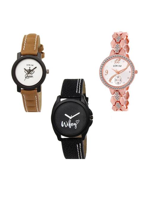 set of 3 analog watch combo -(lk209-215-234) - 15687306 - Very Small Image - 1