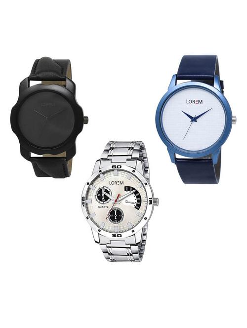 set of 3 analog watch combo -(lk-22-33-101) - 15687316 - Very Small Image - 1