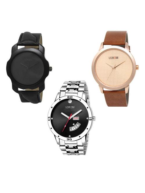 set of 3 analog watch combo -(lk-22-34-104) - 15687327 - Very Small Image - 1