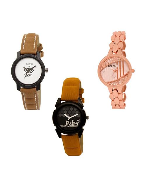 set of 3 analog watch combo -(lk209-222-235) - 15687388 - Very Small Image - 1