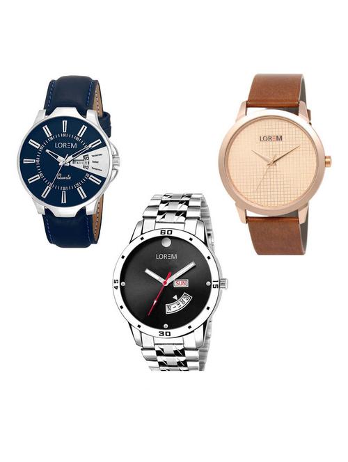 set of 3 analog watch combo -(lk-23-34-104) - 15687419 - Very Small Image - 1