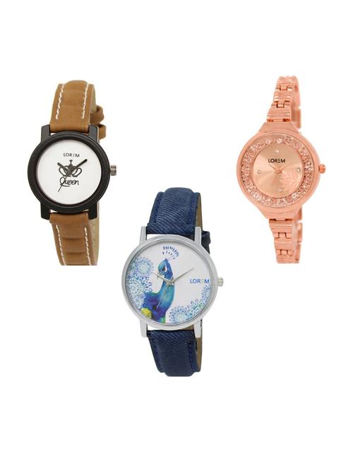 set of 3 analog watch combo -(lk209-225-241) - 15687423 - Very Small Image - 1