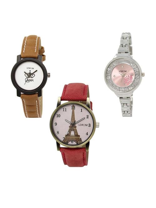 set of 3 analog watch combo -(lk209-226-230) - 15687427 - Very Small Image - 1