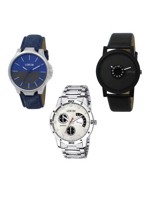 set of 3 analog watch combo -(lk-24-25-101) - 15687431 - Very Small Image - 1