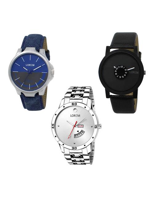 set of 3 analog watch combo -(lk-24-25-103) - 15687434 - Very Small Image - 1