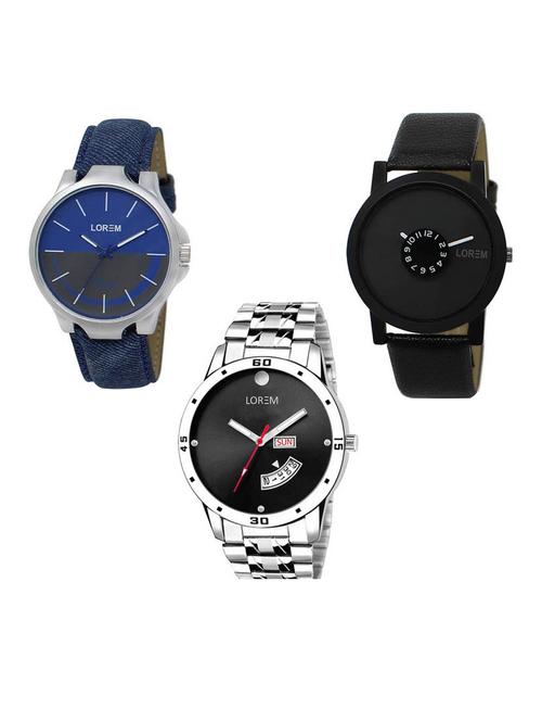 set of 3 analog watch combo -(lk-24-25-104) - 15687435 - Very Small Image - 1