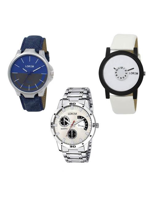 set of 3 analog watch combo -(lk-24-26-101) - 15687441 - Very Small Image - 1