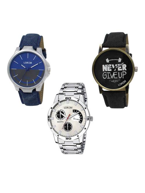 set of 3 analog watch combo -(lk-24-27-101) - 15687445 - Very Small Image - 1