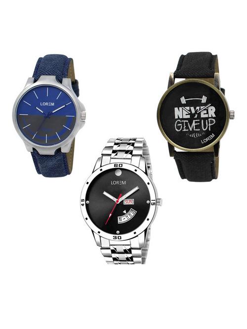 set of 3 analog watch combo -(lk-24-27-104) - 15687448 - Very Small Image - 1
