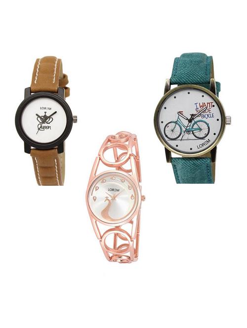 set of 3 analog watch combo -(lk209-229-232) - 15687469 - Very Small Image - 1