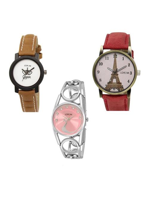 set of 3 analog watch combo -(lk209-230-233) - 15687486 - Very Small Image - 1