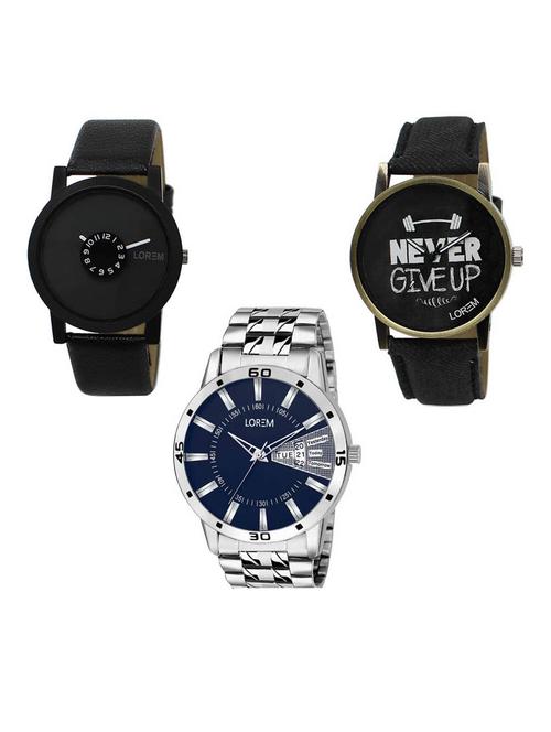 set of 3 analog watch combo -(lk-25-27-102) - 15687514 - Very Small Image - 1