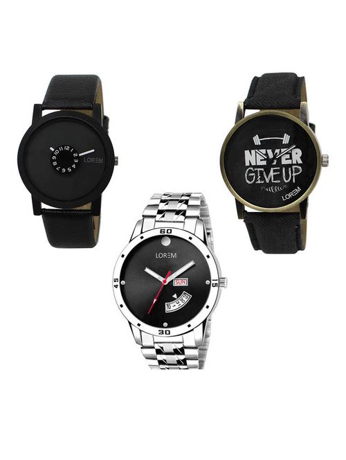 set of 3 analog watch combo -(lk-25-27-104) - 15687518 - Very Small Image - 1