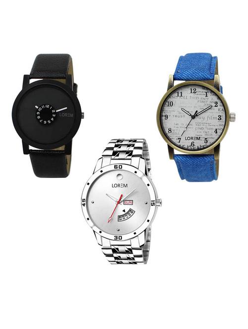 set of 3 analog watch combo -(lk-25-28-103) - 15687523 - Very Small Image - 1