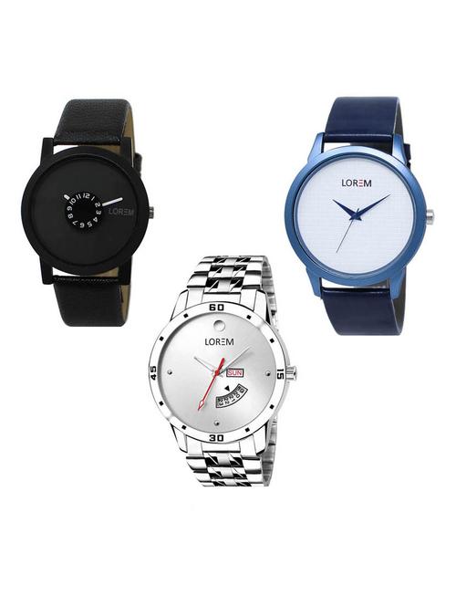 set of 3 analog watch combo -(lk-25-33-103) - 15687559 - Very Small Image - 1