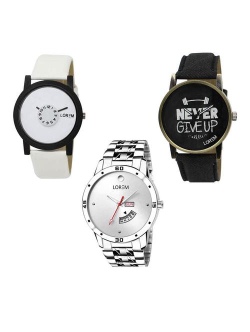 set of 3 analog watch combo -(lk-26-27-103) - 15687585 - Very Small Image - 1