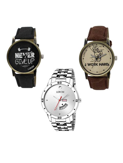 set of 3 analog watch combo -(lk-27-29-103) - 15687664 - Very Small Image - 1