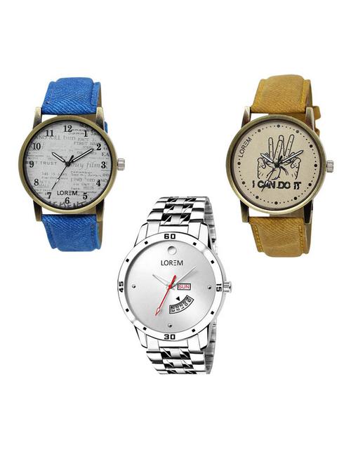 set of 3 analog watch combo -(lk-28-30-103) - 15687729 - Very Small Image - 1