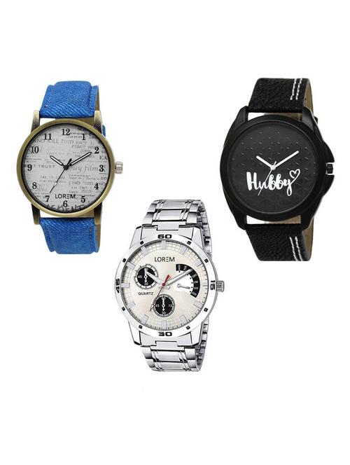 set of 3 analog watch combo -(lk-28-31-101) - 15687733 - Very Small Image - 1